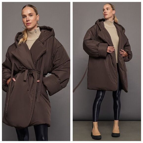 NWT Norma Kamali Oversized Hooded Sleeping Bag Car Coat Size XS/S